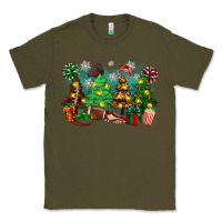 Army Green christmas trees with football Classic Tee - Zillion Design Studio