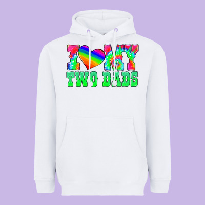 I Love My Two Dads Heavyweight Hoodie Designed By Hra Design Shop