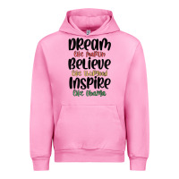 Fuchsia Pink dream like martin believe like thurgood inspire li Urban Hoodie - MaliasSmallBusiness