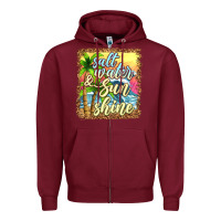 Burgundy salt water and sunshine Zipper Hoodie - texasbilliewilder