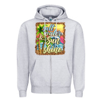 Heather Grey salt water and sunshine Zipper Hoodie - texasbilliewilder