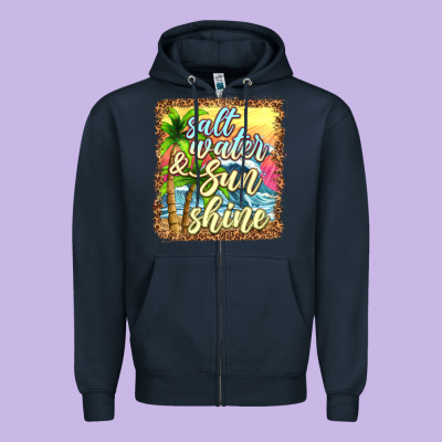 Salt Water And Sunshine Zipper Hoodie Designed By Texasbilliewilder