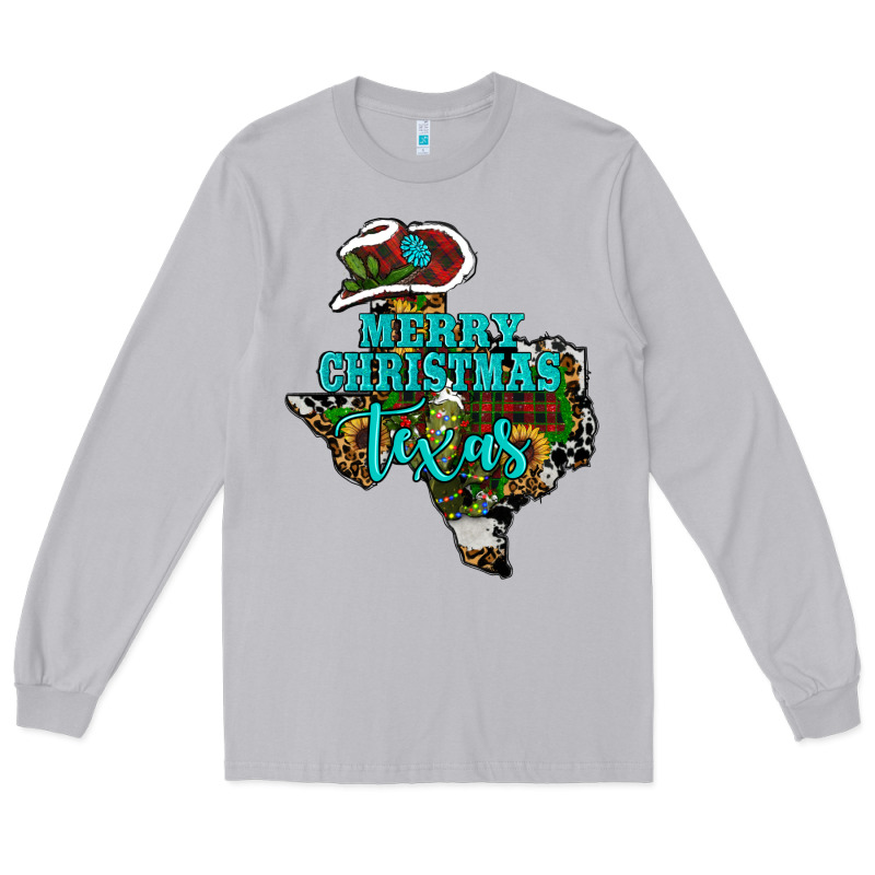 Merry Christmas Texas Map Long Sleeve Tee by RanaPortraitStore | Teevron