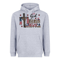 Heather Grey god bless america Heavyweight Hoodie - CowhideDigitalArt