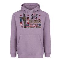 Lavender god bless america Heavyweight Hoodie - CowhideDigitalArt