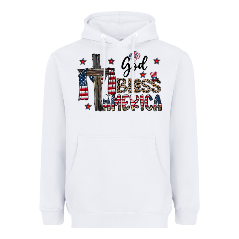 God Bless America Heavyweight Hoodie by CowhideDigitalArt | Teevron