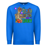 True Royal mardi gras dead inside but lucky  with skeleton Premium Sweatshirt - AdoDesignShop