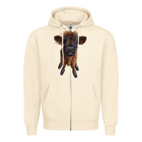 Sandshell highland cow calf Zipper Hoodie - RanaPortraitStore