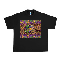 Black mardi gras fleur de lis hearts leopard glitter Urban Heavy Tee - Artiststas