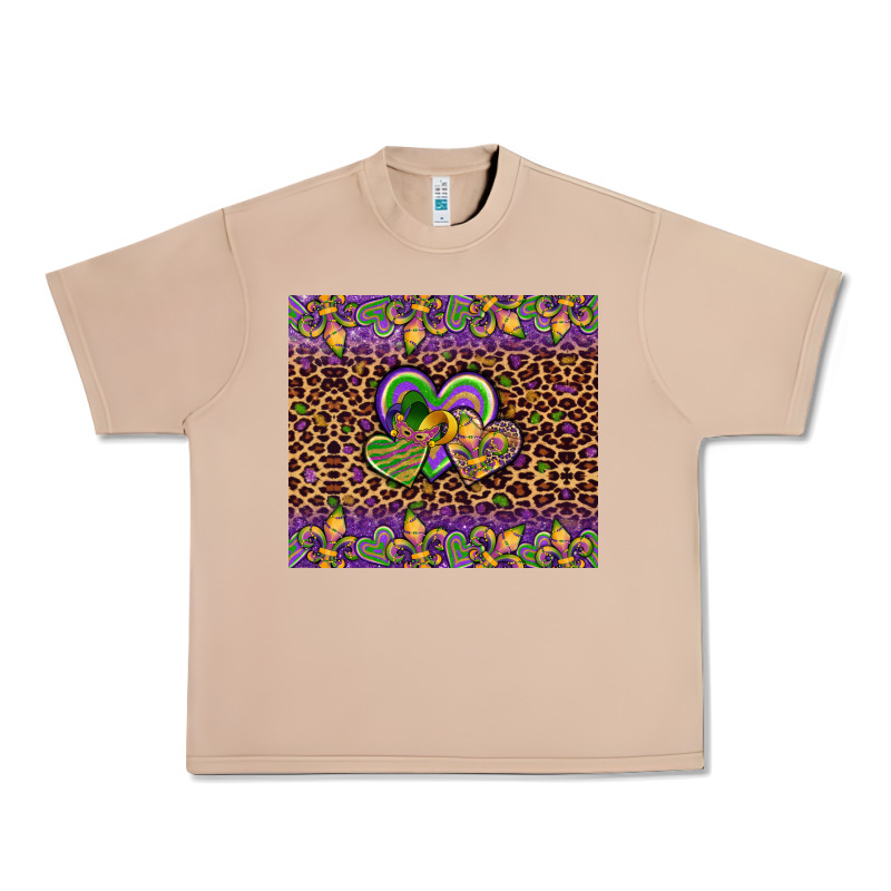 Mardi Gras Fleur De Lis Hearts Leopard Glitter Urban Heavy Tee by Artiststas | Teevron