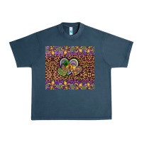 Midnight Navy mardi gras fleur de lis hearts leopard glitter Urban Heavy Tee - Artiststas