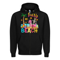 Black salty beach Zipper Hoodie - texasbilliewilder