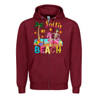 Burgundy salty beach Zipper Hoodie - texasbilliewilder