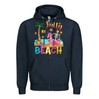 Navy salty beach Zipper Hoodie - texasbilliewilder