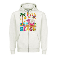 Oatmeal Heather salty beach Zipper Hoodie - texasbilliewilder