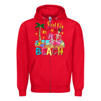 Red salty beach Zipper Hoodie - texasbilliewilder