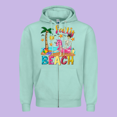 Salty Beach Zipper Hoodie Designed By Texasbilliewilder