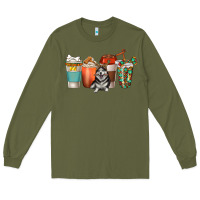 Army Green alaskan husky dog coffee cups Long Sleeve Tee - texasbilliewilder