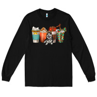 Black alaskan husky dog coffee cups Long Sleeve Tee - texasbilliewilder