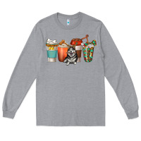 Heather Grey alaskan husky dog coffee cups Long Sleeve Tee - texasbilliewilder