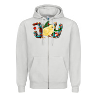 Dove Grey christmas joy chick Zipper Hoodie - RanaPortraitStore