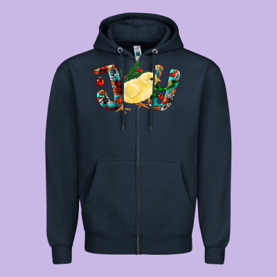 Christmas Joy Chick Zipper Hoodie Designed By Ranaportraitstore