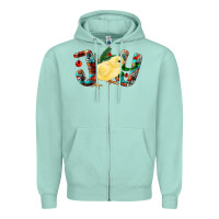 Seafoam christmas joy chick Zipper Hoodie - RanaPortraitStore