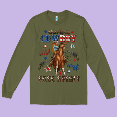 Long Sleeve Tee american cowboy wild west free spirit