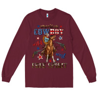 Burgundy american cowboy wild west free spirit Long Sleeve Tee - texasbilliewilder