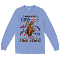 Colony Blue american cowboy wild west free spirit Long Sleeve Tee - texasbilliewilder