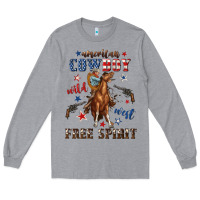 Heather Grey american cowboy wild west free spirit Long Sleeve Tee - texasbilliewilder