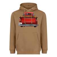 Toasted Coconut western red truck back view Heavyweight Hoodie - FaDigitalArtStudio