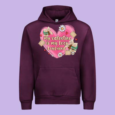 My Valentine Is My Look Boyfriend Urban Hoodie Designed By Maliassmallbusiness