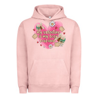 Pigment Salmon my valentine is my look boyfriend Urban Hoodie - MaliasSmallBusiness