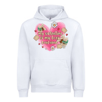 White my valentine is my look boyfriend Urban Hoodie - MaliasSmallBusiness