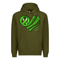 Army Green mental health awareness heart Premium Hoodie - Jasminsmagicworld