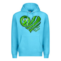 Ocean Blue mental health awareness heart Premium Hoodie - Jasminsmagicworld