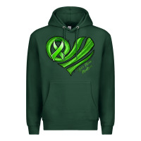Sports Green mental health awareness heart Premium Hoodie - Jasminsmagicworld