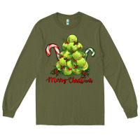 Army Green Merry Christmas Tennis Long Sleeve Tee - RanaPortraitStore