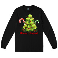 Black Merry Christmas Tennis Long Sleeve Tee - RanaPortraitStore