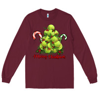 Burgundy Merry Christmas Tennis Long Sleeve Tee - RanaPortraitStore