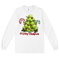 White Merry Christmas Tennis Long Sleeve Tee - RanaPortraitStore