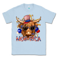 Dusty Blue moorica with cow billie wilder Classic Tee - texasbilliewilder