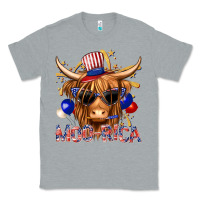 Heather Grey moorica with cow billie wilder Classic Tee - texasbilliewilder