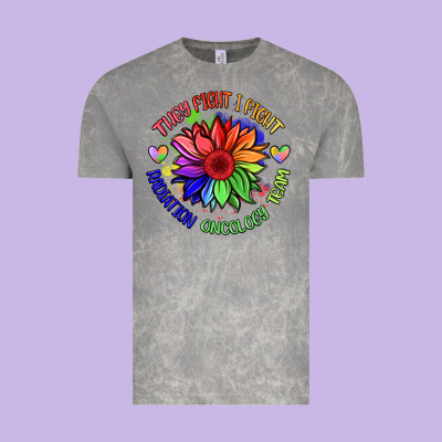 Oncology Team Sunflower Vintage Tee Designed By Barkaloodesign