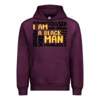 Mauve Wine i am a black man Urban Hoodie - MaliasSmallBusiness