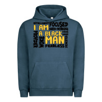 Pigment Midnight Navy i am a black man Urban Hoodie - MaliasSmallBusiness