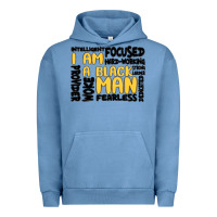 Pigment Pebble Blue i am a black man Urban Hoodie - MaliasSmallBusiness