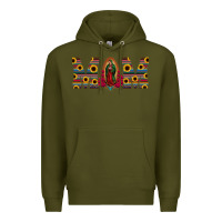 Army Green mom lady of guadalupe  serape sunflower Premium Hoodie - Jasminsmagicworld