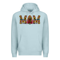 Blue Mist mom lady of guadalupe  serape sunflower Premium Hoodie - Jasminsmagicworld